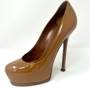 Saint Laurent Tribtoo 105 Nude Patent Leather Pumps EU 39/US 8.5 w/Original Box